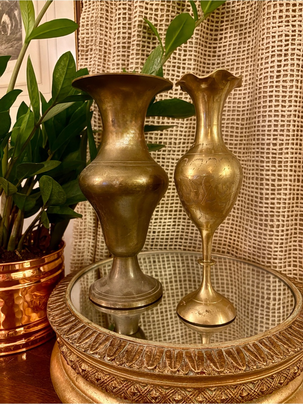 Pair of Vintage Brass Vases